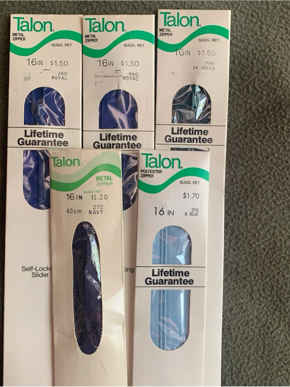 NWT Vintage Talon polyester and metal zippers. 11” to 22”. Set of 33 - Picture 8 of 14